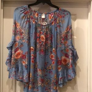 Embellished sheer blouse